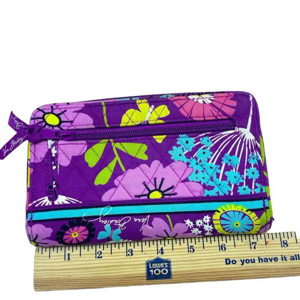 VERA BRADLEY Turn Lock Wallet Flutterby Pattern & Floral Nightingale Pouch - Picture 5 of 13
